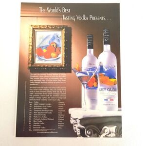 Vintage Grey Goose Vodka Print Ad Advertising Promotional Promo Bar Decor Y2K